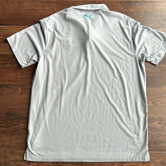 Puma Gray Polo Shirt with Blue Accent | First Tee of West Michigan | Golf | Polo - Picture 6 of 6